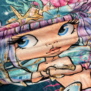 Manta Infantil Chingona de Una Capa, Súper Suave, Tejida en Felpa, con Estampado Personalizado de Sirena, Diseño Floral/Personajes/Dibujos Animados, para las Cuatro Estaciones - Product Image 5