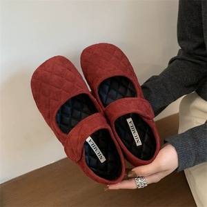 Zapatos Planos Mary Jane de Ante Sintético con Punta Cuadrada, Correa Única, Suela de Goma Antideslizante, para Todas las Temporadas, Casuales - Product Image 4