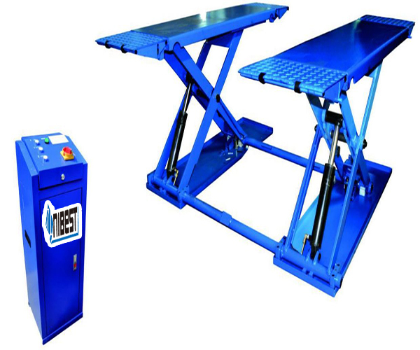 Unibest UB-M3.0A 3T Double Cylinder Hydraulic Scissor Auto Maintenance Car Hoist Lift CE Certification 2.2Kw Motor 50s Lifting
