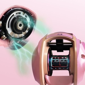 JLB Baitcasting Reel Pink Water Droplet Metal Line Long Casting For Girls Fishing Reel - Product Image 1