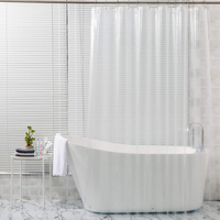 Rideau de douche transparent en PEVA personnalisé vente en gros rideau de douche résistant à la moisissure anti-microbienne doublure imperméable pour salle de bain
