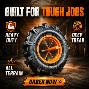 ล้อเลื่อนแบบนิวเมติกแกนตัน 400-8 สำหรับ<span class=keywords><strong>รถ</strong></span>เข็น รับน้ำหนักได้ 350 กก. ผลิตจากโพลียูรีเทนโฟม ใช้ได้กับ WB6400 - Product Image 1