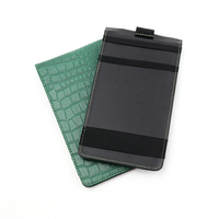 Porta Scorecard da Golf in Pelle PU Verde e Nero, Custodia per Libro dei Metri, Accessori Golf Personalizzati in Stile Coccodrillo
