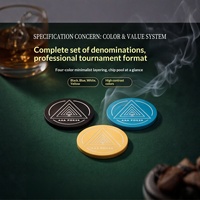 Jetons de poker en céramique de 43 mm, grand format, motif triangle, personnalisables avec logo, pour tournois de Texas Hold'em, jetons de casino écologiques