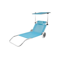 Chaise de plage pliable moderne en métal avec roulettes pour la salle à manger et la plage Joyder JD-6008