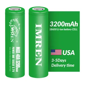 Bateria Imren 18650 3200mah frete grátis estoque de EUA 3.7v 3.6v célula de íon de lítio recarregável inr18650 ternário cilíndrico