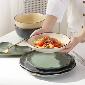 Nordic Classics Retro Patterned Embossed Hotel Ceramic Tableware <b>Set</b> for Bar and Hotel Restaurant - Product Image 2