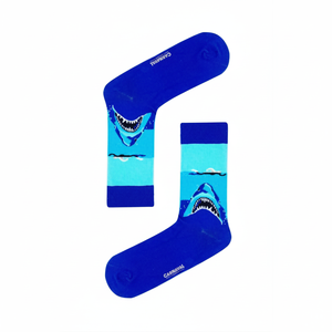 Colorful <b>Shark</b> Pattern <b>Socks</b> for Men Women & Boys Customizable Logo Jacquard & Anti-Bacterial Features High Ankle Knitted - Product Image 2