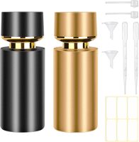 Vente en gros de flacons vaporisateurs de parfum de voyage vides, ronds, noirs, polyvalents, de 50 ml, rechargeables, pour les distributeurs professionnels