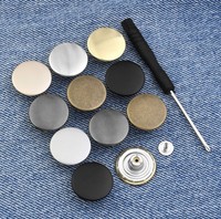Boutons et rivets métalliques détachables et réglables à visser pour jeans, 15 mm, 17 mm, 20 mm, vente en gros