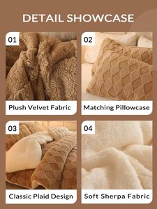 Fluffy Vua <span class=keywords><strong>Comforter</strong></span> Nhung Duvet Set Sang Trọng Mờ Chải Bộ Đồ Giường Bộ 3 Miếng Cho Mùa Đông - Product Image 6