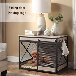 MOFESIPI-Jaula de madera para perro, jaula para interior, puerta corredera, para mascotas, mesa para casa de perro mediana y grande - Product Image 3