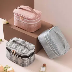 Portable Polyester Beauty Travel Cosmetic Bag Makeup Case Organizer Large Toiletry Bag for Women