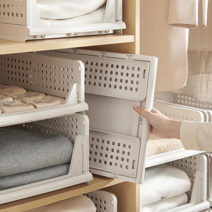 Kleidungsaufbewahrungsbox Schubladentyp Spritzgegossener Kunststoff-<span class=keywords><strong>Organizer</strong></span> Kleiderschrank Mehrschichtiger Ausziehbarer Faltbarer Kleiderorganizer - Product Image 4