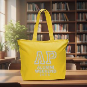 Wholesale Custom Graduation Anniversary Homecoming Souvenir Favors Zipper <b>Large</b> Transfer Print <b>Canvas</b> Tote <b>Bag</b> Weekend Carry <b>Bag</b> - Product Image 1