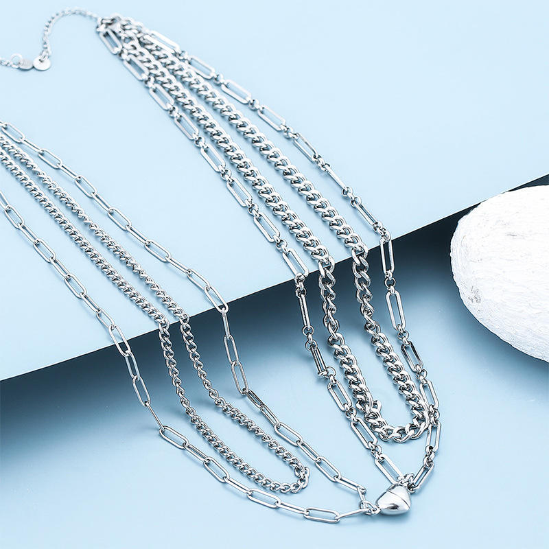 Double-Layer Couple Necklace Pair