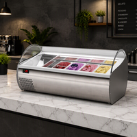 Congélateur à glace PROSKY de petite taille, 4 bacs, vitrine de table pour crème glacée