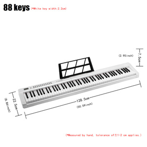 Piano numérique personnalisé 88 touches BD-881T, instruments de musique portables, orgue électronique avec 200 sons et rythmes, port USB C alimenté - Product Image 2