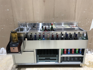 Station <span class=keywords><strong>de</strong></span> bar à cocktails <span class=keywords><strong>en</strong></span> <span class=keywords><strong>acier</strong></span> <span class=keywords><strong>inoxydable</strong></span> commerciale tout-<span class=keywords><strong>en</strong></span>-un / <span class=keywords><strong>Comptoir</strong></span> <span class=keywords><strong>de</strong></span> bar à cocktails - Product Image 3