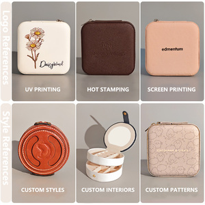 Kotak Penyimpanan Perhiasan Portabel Grosir dengan Logo Kustom, Warna Pink, Bahan Kulit PU, untuk Cincin, Anting, Kalung, dan Perhiasan Lainnya - Product Image 4