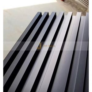 LL292 Modern Black Matte Stainless Steel Metal <b>Sheet</b> Grille Wall Panel Louvers Decorative Fluted Panel Hotel Apartment Hall - Product Image 1
