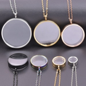 Trendy Stainless Steel Round <strong>Locket</strong> Pendant Necklace - Product Image 4