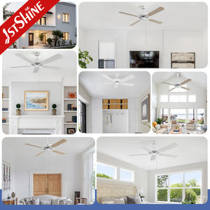 1stshine Ventilateur de Plafond Maison Hôtel Bureau 4 Pales MDF Décoration Design Ventilateur de Plafond Blanc - Product Image 6