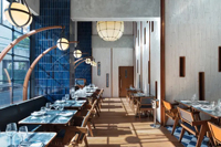 Ensemble de salle à manger de luxe léger, durable et écologique pour hôtels et restaurants commerciaux, tables modernes en bois massif et marbre, acier inoxydable et cuir