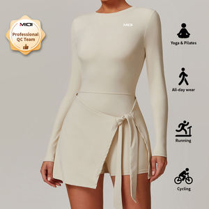 شعار مخصص في الهواء الطلق قطعتين بليت تنورة جولف المرأة فستان تنس مع قصيرة - Product Image 5