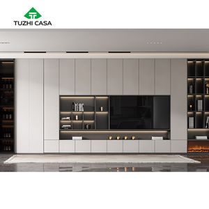 Cheminée <span class=keywords><strong>en</strong></span> contreplaqué, design moderne et simple, meuble de vitrine de télévision <span class=keywords><strong>en</strong></span> <span class=keywords><strong>marbre</strong></span> dissimulé - Product Image 2