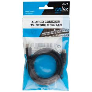 สายเคเบิลทีวีสีดำ ยาว 1.5 เมตร เส้นผ่านศูนย์กลาง 9.5 มม. เหมาะสำหรับการเชื่อมต่อโทรทัศน์และอุปกรณ์อิเล็กทรอนิกส์ - Product Image 2