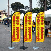 Drapeau Plume de Plage Durable pour Publicité Extérieure de Restaurant (Hot-dogs, Burgers) – Vente Flash, Livraison Rapide, Personnalisable