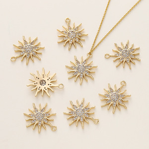 Sun Pendant 18K Gold Plated <b>Copper</b> Star Shape DIY Jewelry Findings For <b>Bracelet</b> Making - Product Image 4