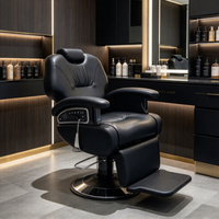 Fauteuil de barbier électrique de luxe en cuir PU, pivotant à 360 degrés, inclinable, réglable en hauteur, avec pompe hydraulique pour salon de coiffure
