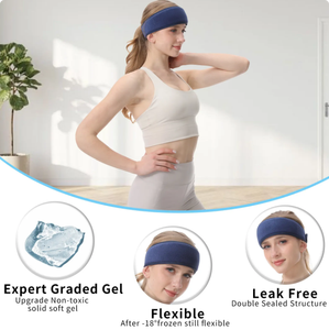 Nuovo arrivo Multi-Purpose <span class=keywords><strong>Gel</strong></span> Cold Pack cappello maschera fascia per il collo avvolgente per le proprietà di raffreddamento di sollievo dal mal di testa impacchi caldi e freddi - Product Image 5