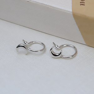 Boucles d'oreilles en argent S925, forme de cuillère, avec perle, bijoux tendance, composants de fabrication de bijoux, 8-10, crochet d'oreille, support vide pour bricolage, 1249 - Product Image 4