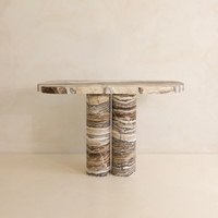 Table console rectangulaire en marbre de luxe norvégien, tables consoles en travertin