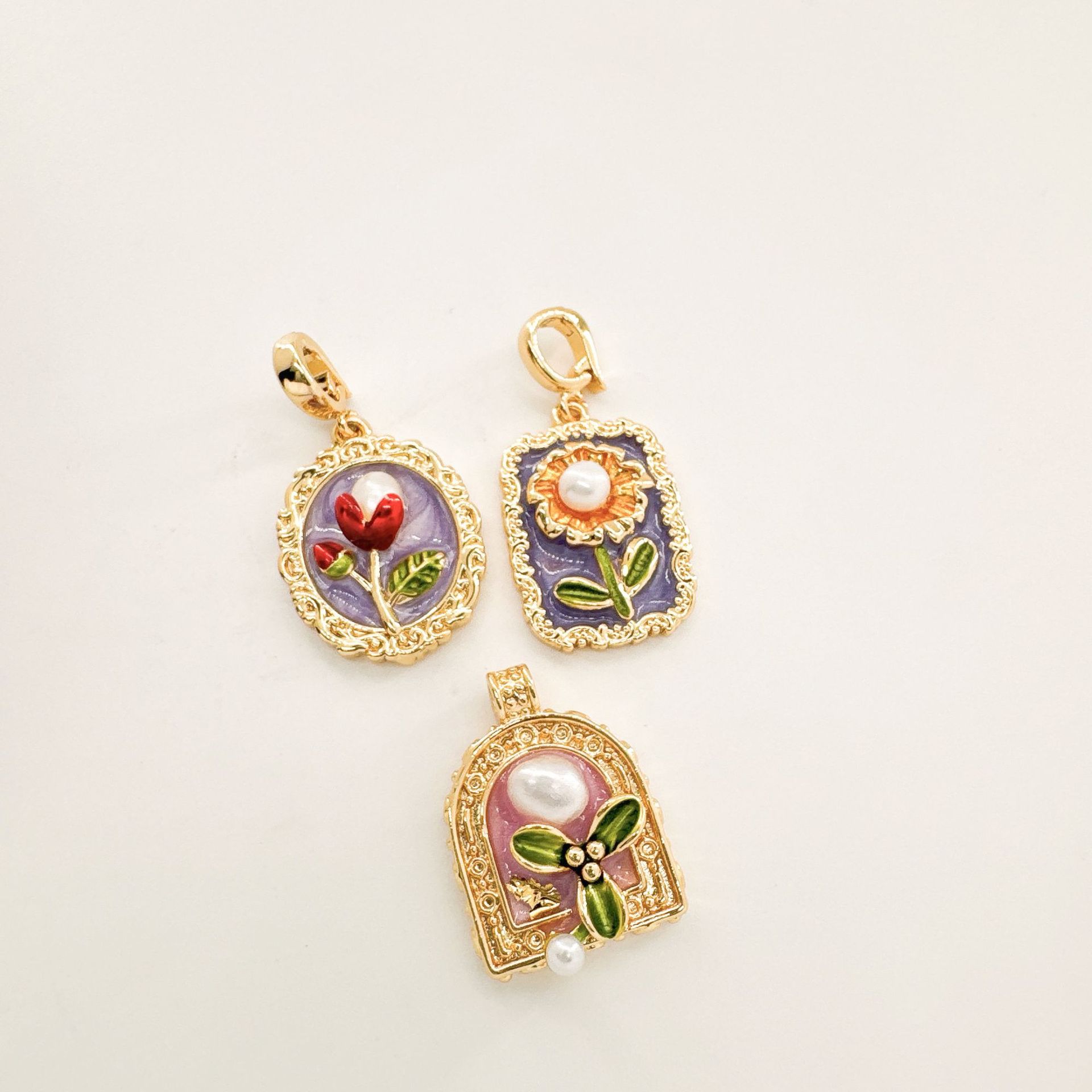 hand painted enamel charms