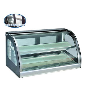 Calentador Eléctrico de Pasteles y Pan para Mostrador, Refrigerador Comercial con Vidrio Templado y Descongelación Automática - Product Image 1