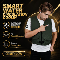 Gilet de refroidissement intelligent pour extérieur, alimenté par USB, 3 vitesses, faible bruit et humidistat réglable, circulation d'eau