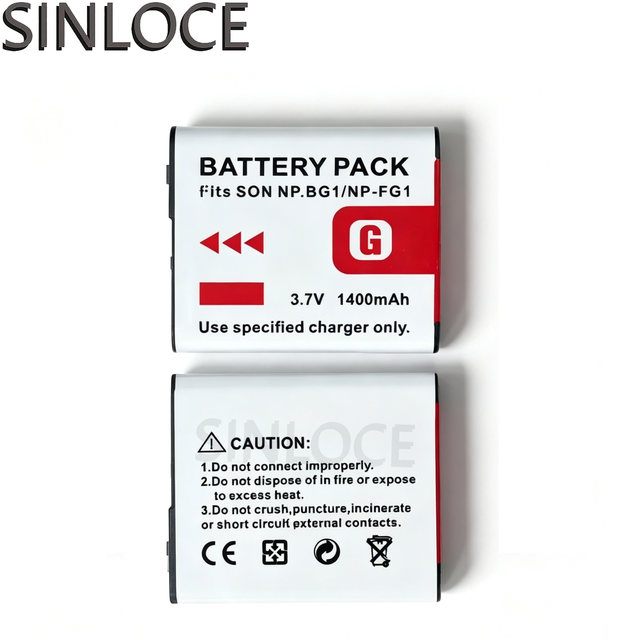 NP-BG1 NP-FG1 3.7V 1400mAh Li-ion Camera Battery Compatible with Sony DSC W220 H50 N2 WX1 Vintage CCD Digital Camera