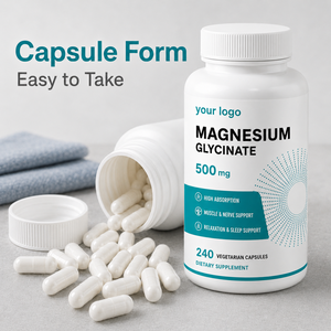Cápsulas Vegetarianas Premium de Magnesio Glicinato, Fórmula Personalizada para el Soporte Muscular y Nervioso, Venta al Por Mayor Directa de Fábrica - Product Image 1