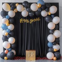 LILIS Modern 8x10FT 4x10ft Tirai Latar Belakang Poliester Hitam untuk Pesta Pernikahan, Pesta Bayi, Pesta Ulang Tahun & Latar Belakang Panggung