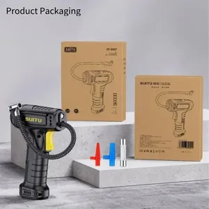 Máy Nén Khí Di Động Xe Có Thể Sạc Lại Lốp Inflator Bơm Điện <span class=keywords><strong>LED</strong></span> Màn Hình Đèn Flash Với Vòi Phun Thiết Lập Cho Xe Hơi, Động Cơ, Xe Đạp, Bóng - Product Image 6