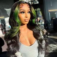Perruque Lace Front sans colle cheveux humains Highlight 13x4 perruques Body Wave Lace Front colorées Honey Blonde Green HD perruques pour femmes