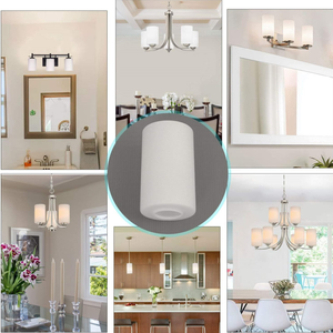 <span class=keywords><strong>Globe</strong></span> ou couvercle de <span class=keywords><strong>remplacement</strong></span> de <span class=keywords><strong>luminaire</strong></span> de cylindre d'abat-jour en verre dépoli blanc pour suspension d'applique murale de lustre - Product Image 6