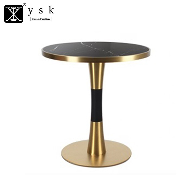 Restaurant Tables DT-1033 Hot Sale Restaurant Marble Dining Table With Metal Base Wholesale