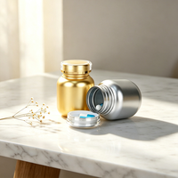 Flacons en plastique électroplaqués or et argent, vides, pour compléments alimentaires, vitamines, capsules, comprimés, poudres et aliments santé