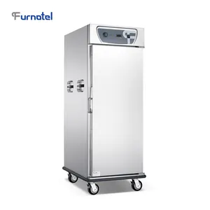 Restaurant Mobile Food Warmer Cart 22 Full Size Pan Heated Holding Cabinet with Bumper