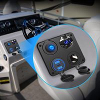 Cargador USB C de 12v para Montaje en Panel con Voltímetro LED e Interruptor Basculante